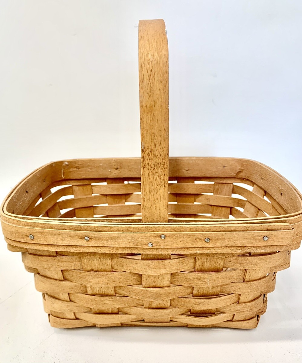 Longaberger 1990 Woven Basket with Handle - Signed | eBay Longaberger 1990 Woven Basket with Handle - Signed | eBay