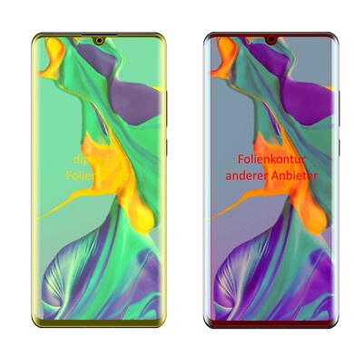 2x Schutzfolie für Huawei P30 Pro inkl. Rundung Flex Folie dipos Display Schutz
