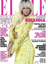Elle Magazine Rihanna Spring Fashion Women in Music Issue Best Jeans 2012