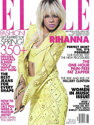 Elle Magazine Rihanna Spring Fashion Women in Music Issue Best Jeans 2012