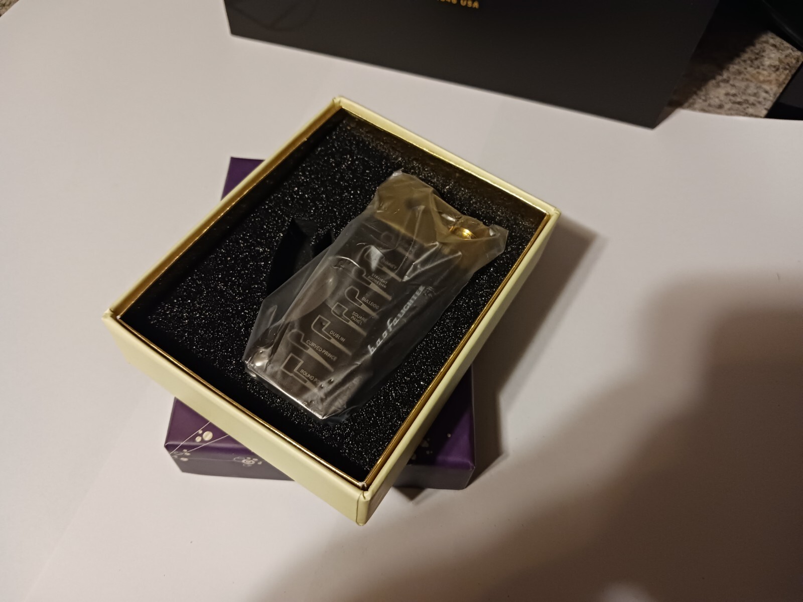 HIGH QUALITY GUNMETAL & GOLD PIPE CIGAR CIGARETTE LIGHTER VERY GOOD QUALITY NEW
