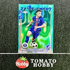 TOPPS CHROME UEFA 2024-25 WARREN ZAIRE-EMERY /199 AQUA LAVA REFRACTOR PSG