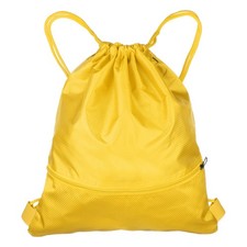 Drawstring Backpack Bag 16.5" x 19.3" Oxford Cloth Bulk Cinch Sack Yellow