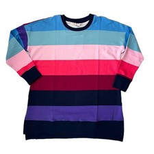 XL HANNAH LuLaRoe  MULTICOLOR BLOCK STRIPED  Sizes 16-18 Crewneck Sweatshirt