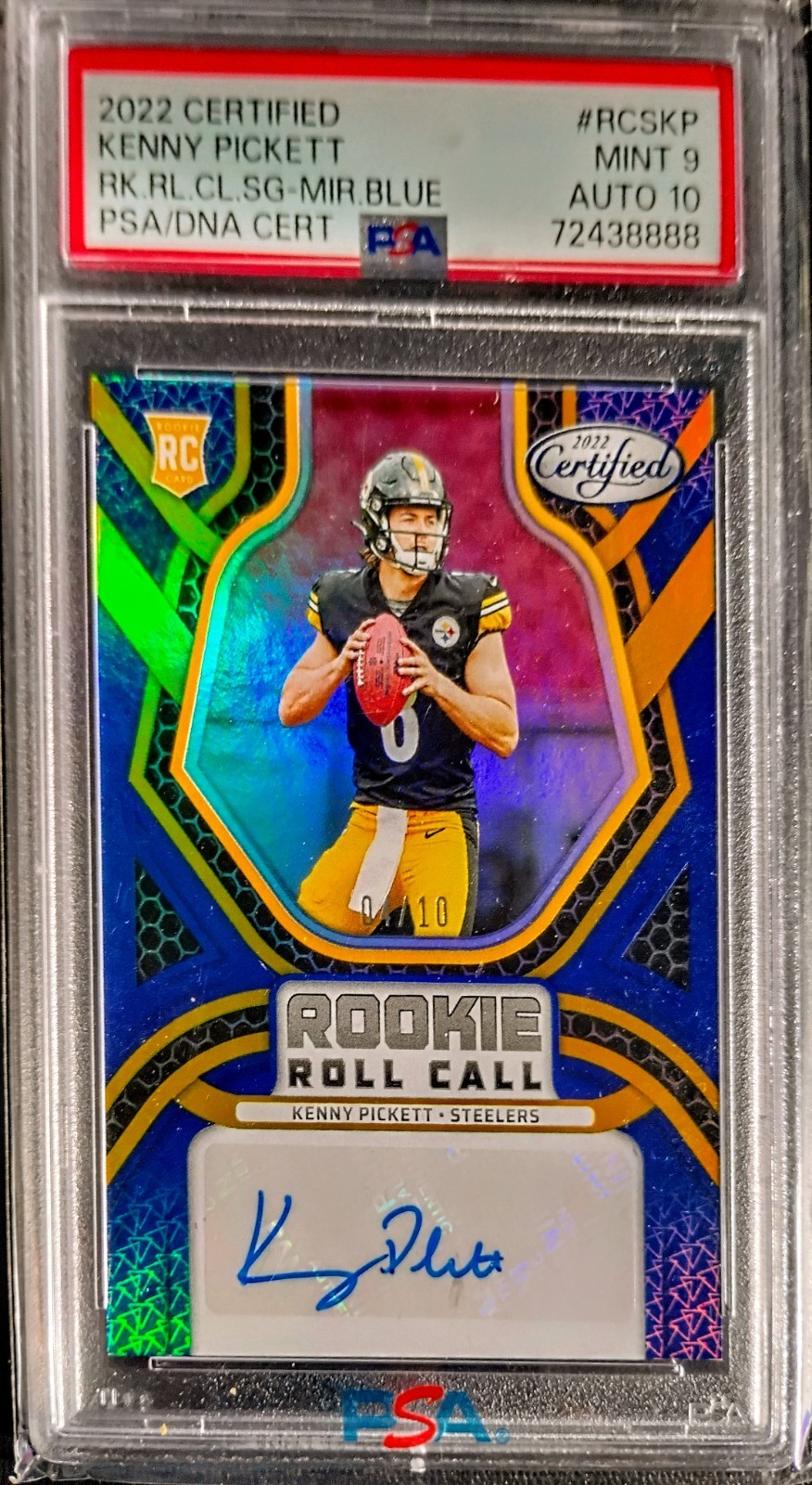 Kenny Pickett Panini Certified Rookie Roll Call Signatures #RCSKP Mirror Blue