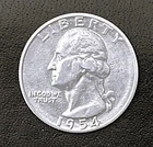 1954-S  25c SILVER  Washington Quarter  XF   Low Mintage 11.8m    (R001)