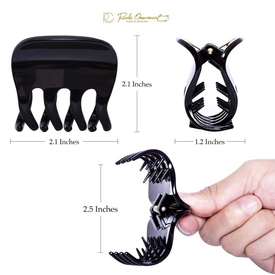 RC ROCHE ORNAMENT 6 Pcs Womens Plastic Jaw Claw Comb Clamp No Slip Grip Claws... - Image 4 of 4