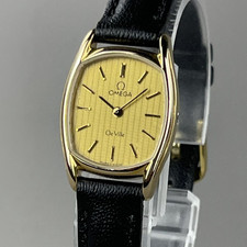Montre femme vintage OMEGA De Ville quartz bracelet cuir neuf pile neuve 5910159