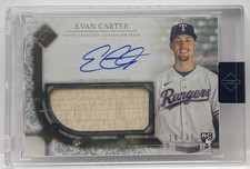 2024 Topps Transcendent Collection Evan Carter Auto Bat Relic #18/25 RC Rangers