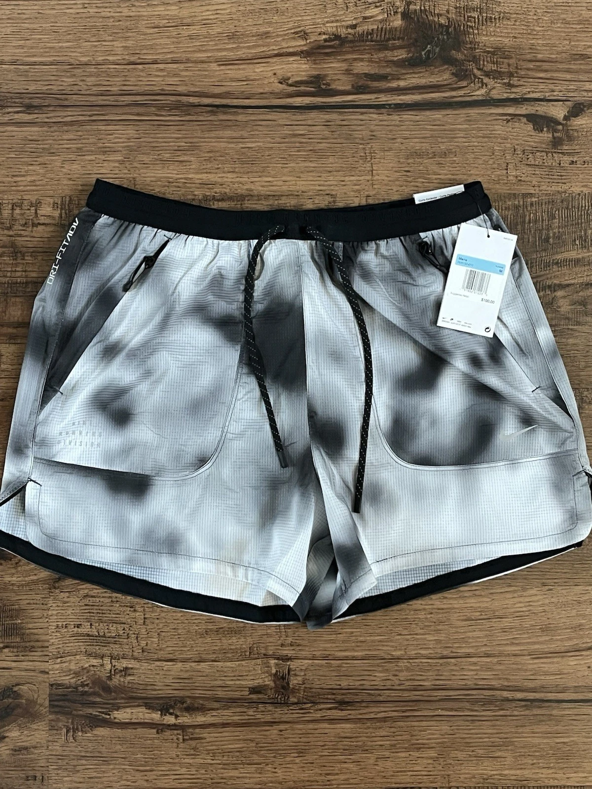 Nike Dri Fit ADV Run Division 4” Brief Lined Shorts ‘Black White’ (size mens M)