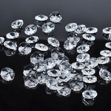 50 Pcs 18mm Clear Crystal Octagon Beads Chandelier Lamp 18mm, 50pcs