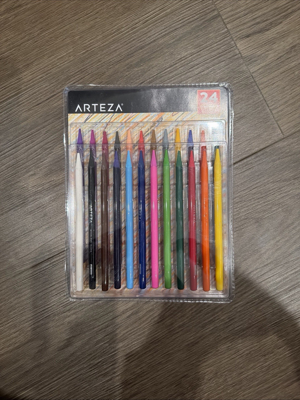 ARTEZA Woodless Watercolor Pencils, Set of 24, Multi Colored