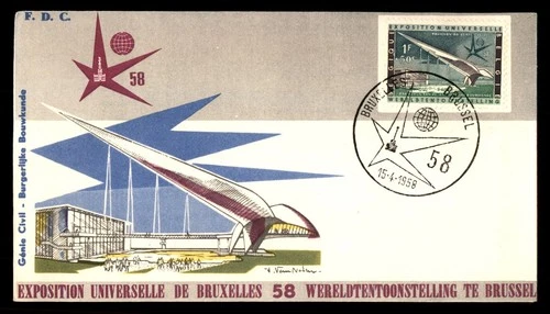 Mayfairstamps Belgium FDC 1958 Brussels Universal and International exposition F