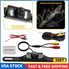 Car Rear View Camera HD Reverse Backup Parking 7LED Night Vision Waterproof 2PCS