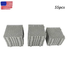 55PCS Interlocking Drainage Mats 12in PVC Gray Non Slip Floor Tiles Garage Patio