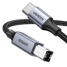 UGREEN USB B to USB C 3 FT Printer Cable, Nylon USB B to C Cord for Macbook Pro/