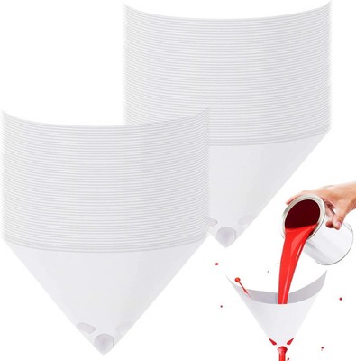 100PCS Paint Strainers Paper Cone Paint Mixing Cup Strainer Fine Mesh Filters Fu