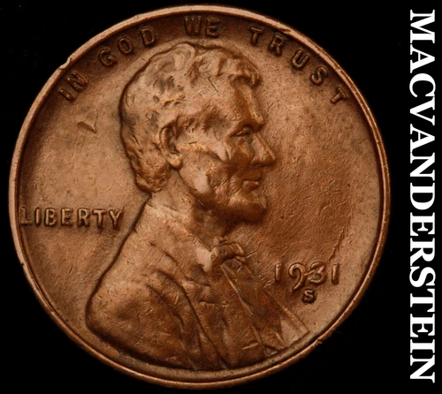 1931-S Lincoln Wheat Cent - Scarce Extra fine Key Date  No Reserve  #i4646