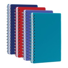 Poly Spiral Notebooks, Small 5.7" x 8.5" Book, Thick Poly Cover, White Paper,...
