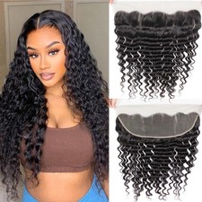 13x4 Lace Frontal Deep Wave 22" 180 Density Brazilian Virgin Human Hair