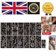14 Sheet Flower Tattoo Stencils Kit - Non-Toxic Body Art for Weddings & Parties