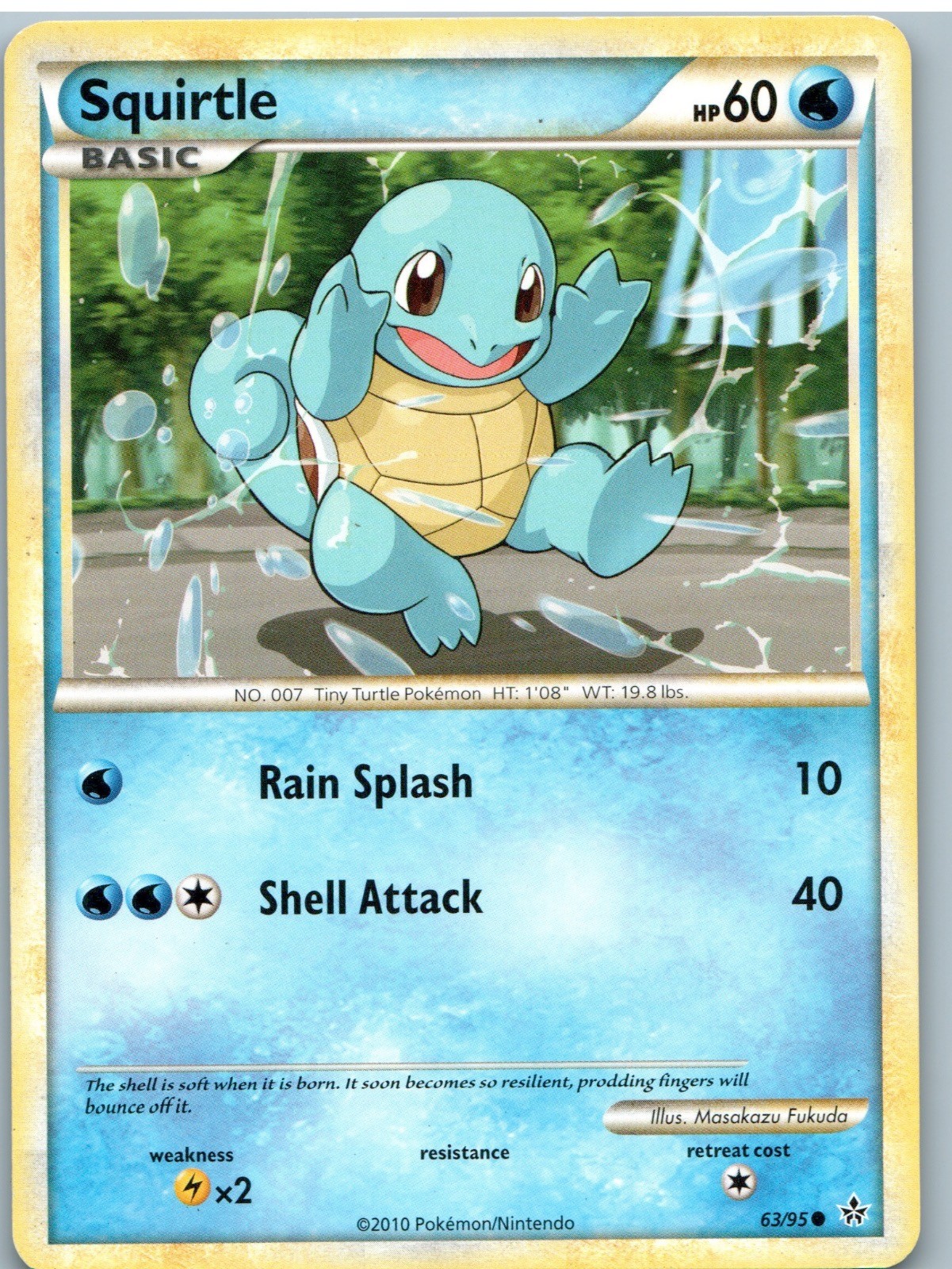 Squirtle 63/95 Common HGSS Unleashed Pokemon Moderately Played