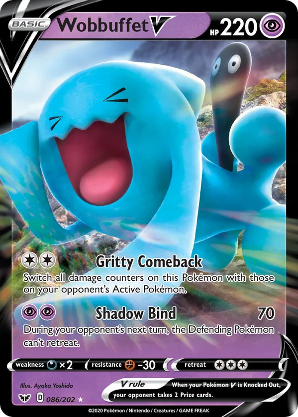Wobbuffet V 086/202 SWSH01: Sword & Shield Base Set NM Pokemon Card TCG