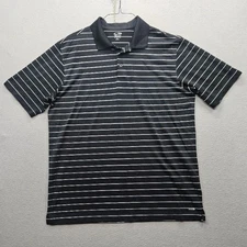 C9 by Champion Golf Men's Size Large Black White Striped Polo Shirt