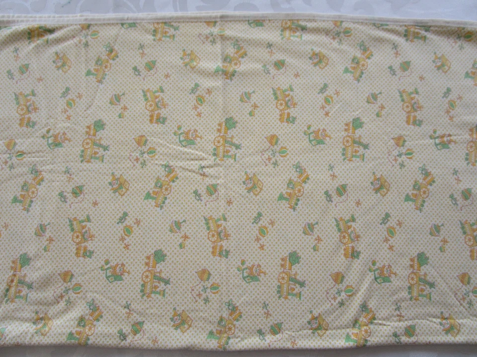 复古 Carter's 接收婴儿毯火车玩具棉黄色绿色白色 36 — 第 4/4 张图片