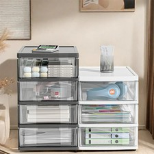 Desktop Storage Box Drawer Plastic Table Office Desk Organizer Cabinet Holder