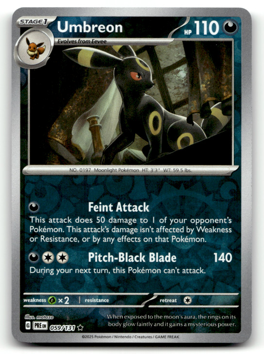 Umbreon 059/131 Reverse Holo Rare SV: Prismatic Evolutions LP
