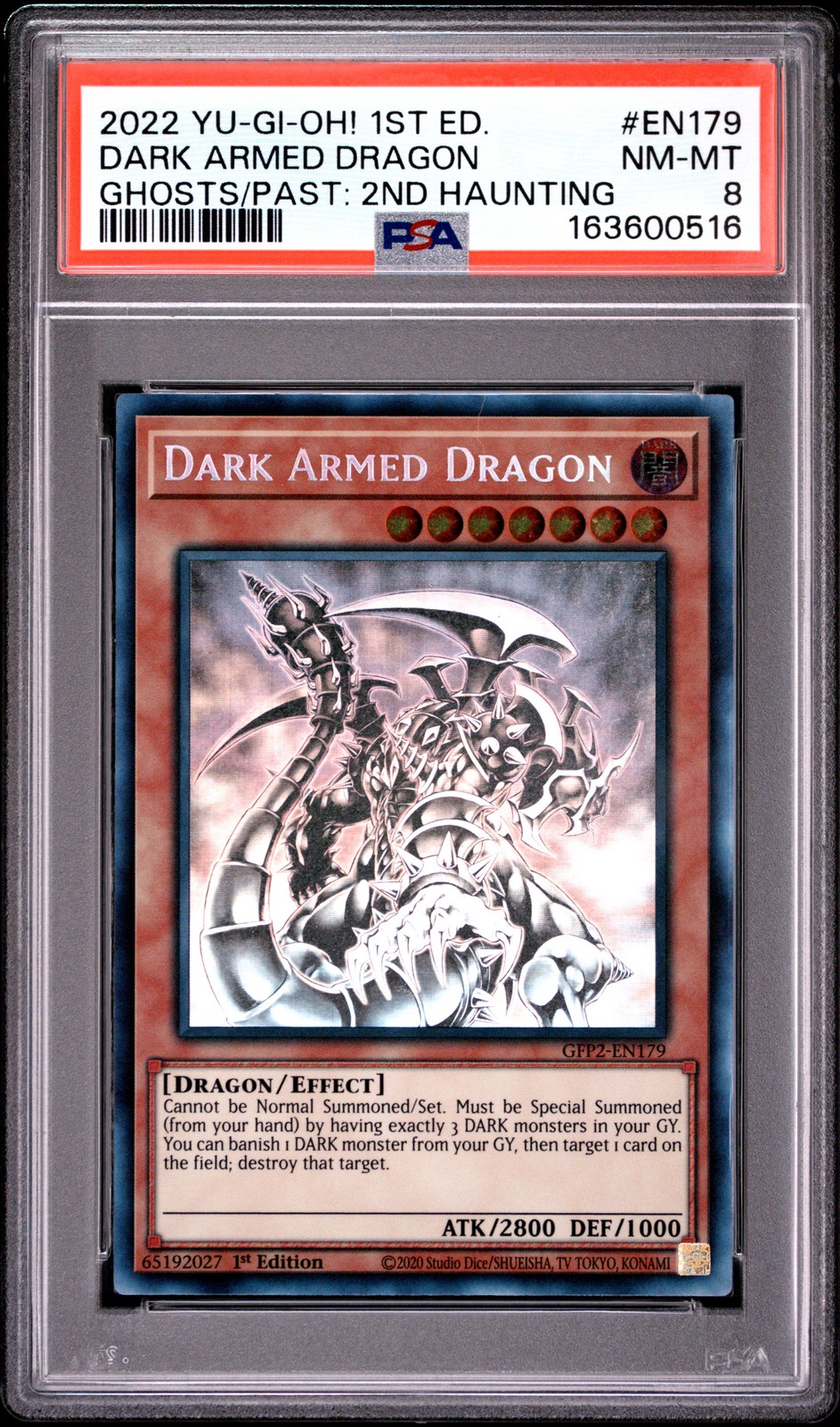 Dark Armed Dragon GFP2-EN179 Ghost Rare 1st Edition Yugioh PSA 8 *516