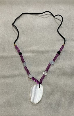 Energy Muse Necklace Clear Quartz, Blue Lace Agate & Iolite