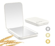 Kintion Rechargeable PocketMirror, 1X/3X Magnification LED Compact travel mirror