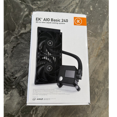 EKWB AIO Basic 240 CPU-Flüssigkeitskühler schwarz, 120 mm Lüfter, Intel/AMD