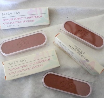 LOT OF 3 NEW Mary Kay Powder Perfect Cheek Color Blush Nutmeg 2268 Rare NIB