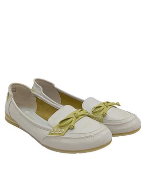 Marco Tozzi Slipper Mokassins Damen Leder Weiß Grün Casual Größe 42