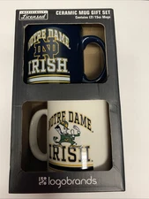 Logo brands Notre Dame fighting Irish ceramic mug gift set NIB