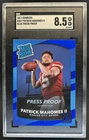 2017 Donruss Patrick Mahomes II Press Proof Blue RC Rated Rookie #327 SGC 8.5