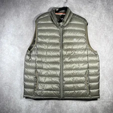 Ariat Ideal Down Puffer Vest Mens 2XL Brown Full Zip Mock Neck Packable Nano 