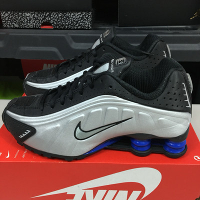 Nike Shox R4 Women's Size 6 Black Metallic Silver Racer Blue