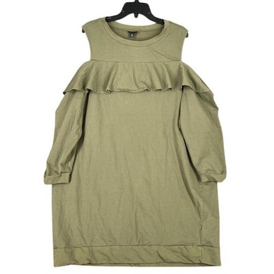 Torrid Cold Shoulder Ruffle Sweatshirt Dress Womens 3X  Grunge Coquet Soft Girl