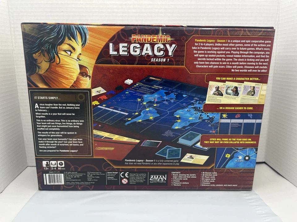 Pandemic Legacy Season 1 Red Edition Board Game NEW -Open Box Sealed Contents - Image 3 of 3