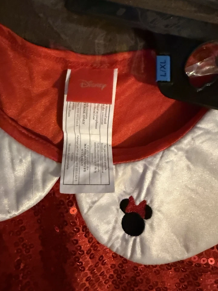 Camisa Disney Minnie Mouse Manga Larga Lentejuelas Terciopelo Halloween Extra Grande XL Foto 4 de 4