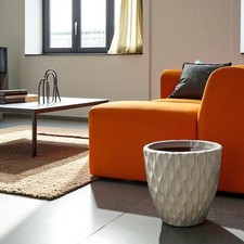 Vaso in Terracotta Ceramica smaltata bianco antico cm 49 arredo giardino casa