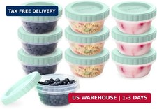 Deli Food Containers Set of 20 8oz Leakproof Lids Meal Prep Stackable Twist Top