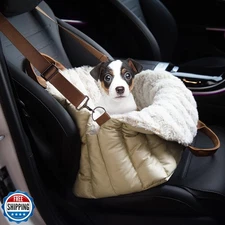 ClevaHome Small Dog Car Seat and Travel Carrier and Pet Bed, Soft Fleece Inte