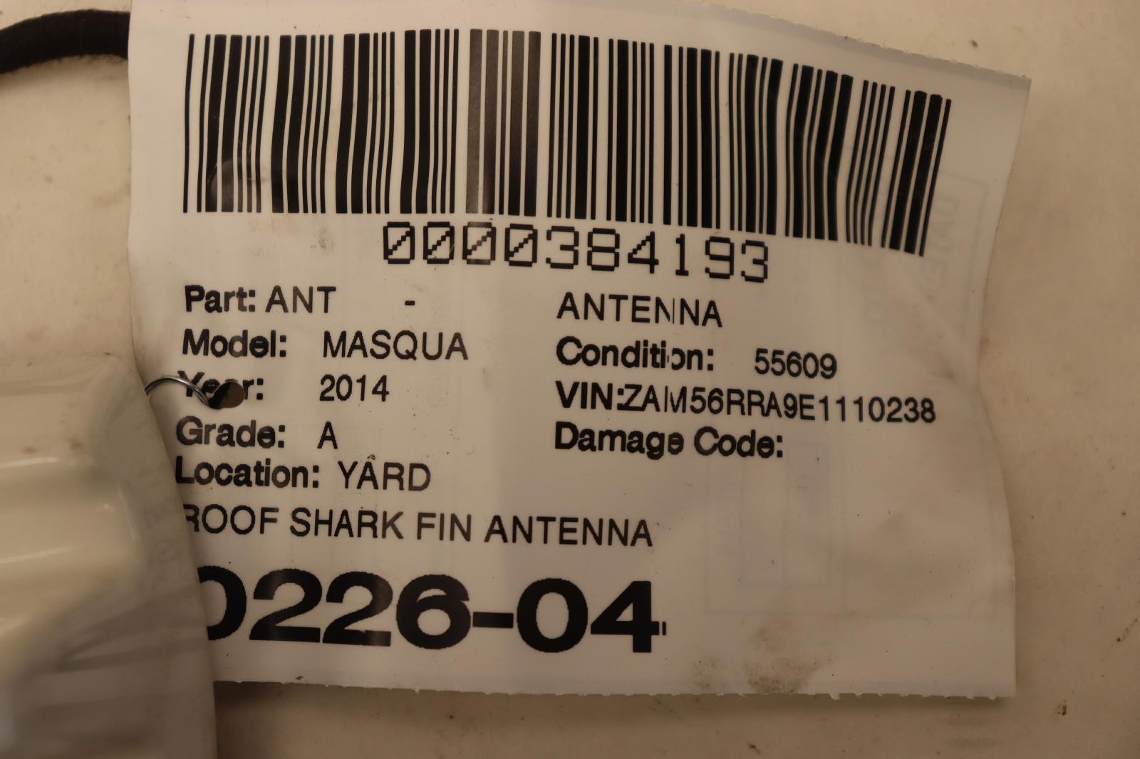2014-2017 MASERATI QUATTROPORTE ROOF MOUNTED SHARK FIN ANTENNA OEM