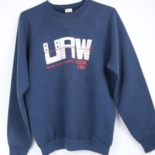 VTG Union URW Local 286 Sweatshirt Navy FOTL USA Made Indie Sleeze M/L