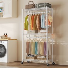 35IN Portable Closet, Rolling Clothes Rack, Wardrobe Closet
